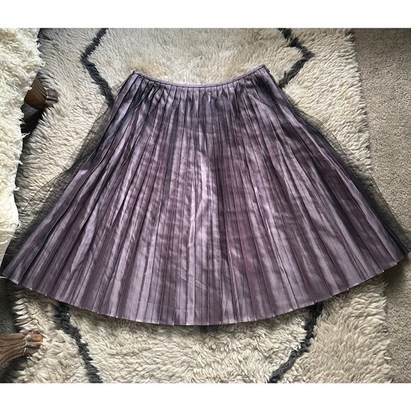 St. John evening Collection Pleated Metallic Skirt pink black tutu knee sz 8 - Picture 16 of 16